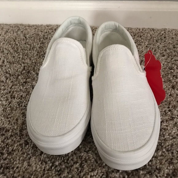 linen vans slip on